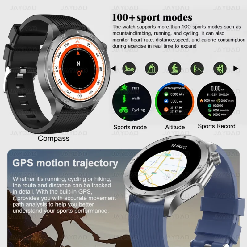 2025 New For OPPO Watch X2 Smart Watch GPS Sports Track Heart Rate Music Bluetooth Call IP68 Waterproof AMOLED Smart Watch - Image 4