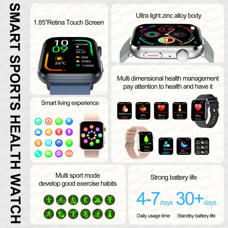 2025 New For HUAWEI Smart Watches Men Blood Pressure Blood oxygen Health Monitoring Bluetooth call Sports NFC Smart watch Women - Image 2