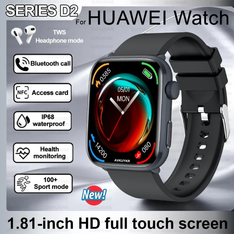 2025 New For HUAWEI Smart Watches Men Blood Pressure Blood oxygen Health Monitoring Bluetooth call Sports NFC Smart watch Women
