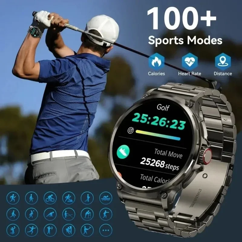 New 710 Mah Big Battery 1.85Inch Ultra HD Display Men smartwatch GPS Sport Track HD Bluetooth Call For Huawei Xiaomi Smart Watch - Image 6